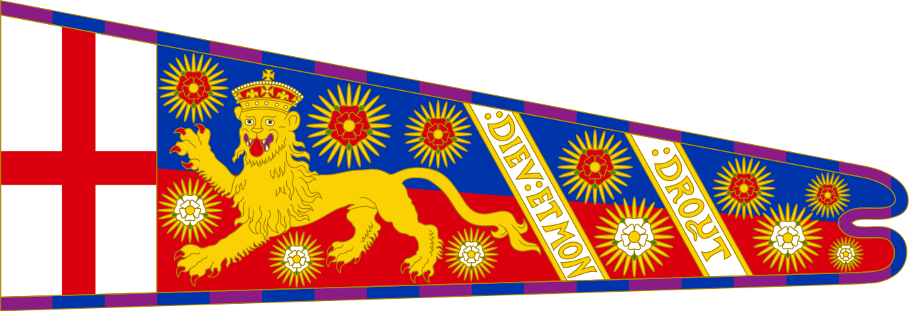 Royal Standard Of Edward Iv Of England - Black Dragon Banner England Clipart (1280x438), Png Download