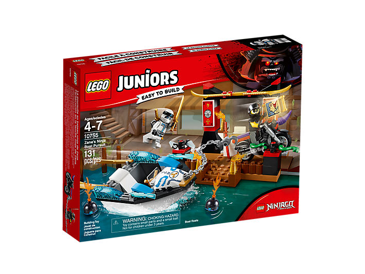 Zane's Ninja Boat Pursuit - Lego Juniors Ninjago Easy To Build Clipart (947x532), Png Download