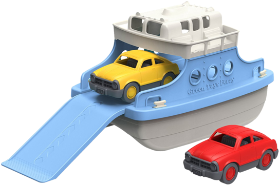 Green Toys Recycled Plastic Ferry Boat With Cars - Green Toys Clipart (600x600), Png Download