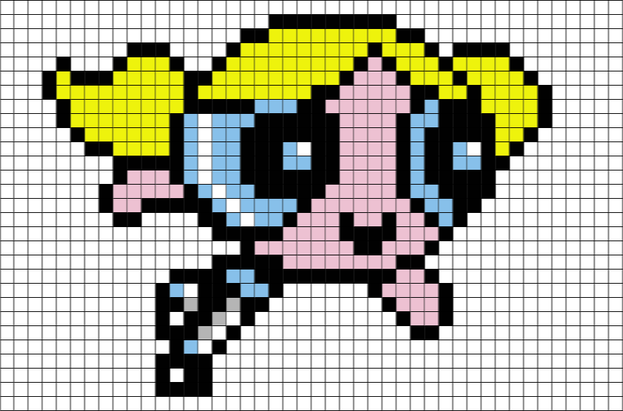 Powerpuff Girl Perler Beads Clipart (880x581), Png Download