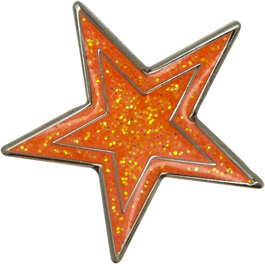 Star Pin, Light Orange Glitter/silver - 2nd Amendment Molon Labe Tattoo Clipart (600x600), Png Download