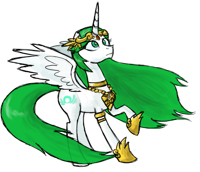 Zicygomar, Crossover, Female, Flowing Mane, Frown, - Mlp Palutena Clipart (686x562), Png Download