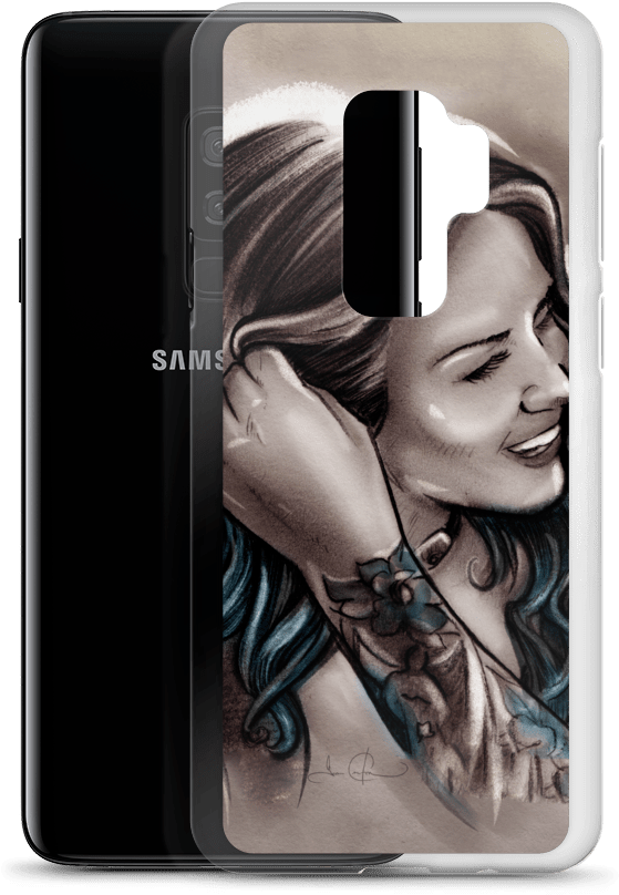 Casual Blue Hair & Tattoo Girl Samsung Case - Tattoo Clipart (1000x1000), Png Download