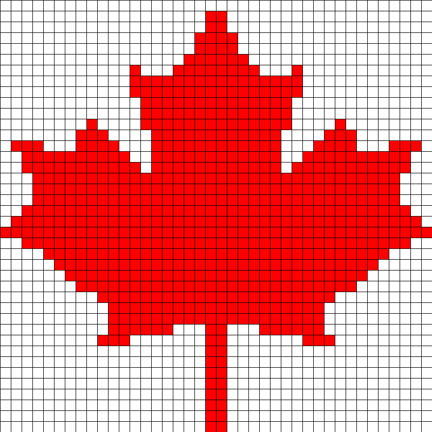 Canada Maple Leaf Perler Bead Pattern / Bead Sprite - Canada Flag Luggage Tag Clipart (840x840), Png Download