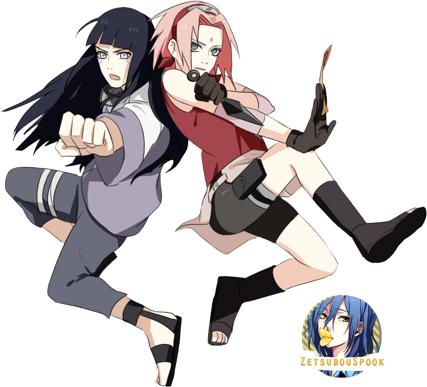 Hinata Transparent Sakura Picture Royalty Free Library - Sakura And Hinata The Last Clipart (853x774), Png Download