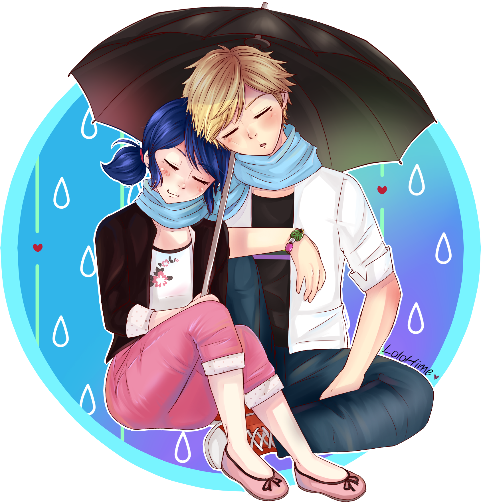 Miraculous Ladybug Wallpaper Called Adrien And Marinette - Adrien Marinette Miraculous Clipart (1686x1766), Png Download