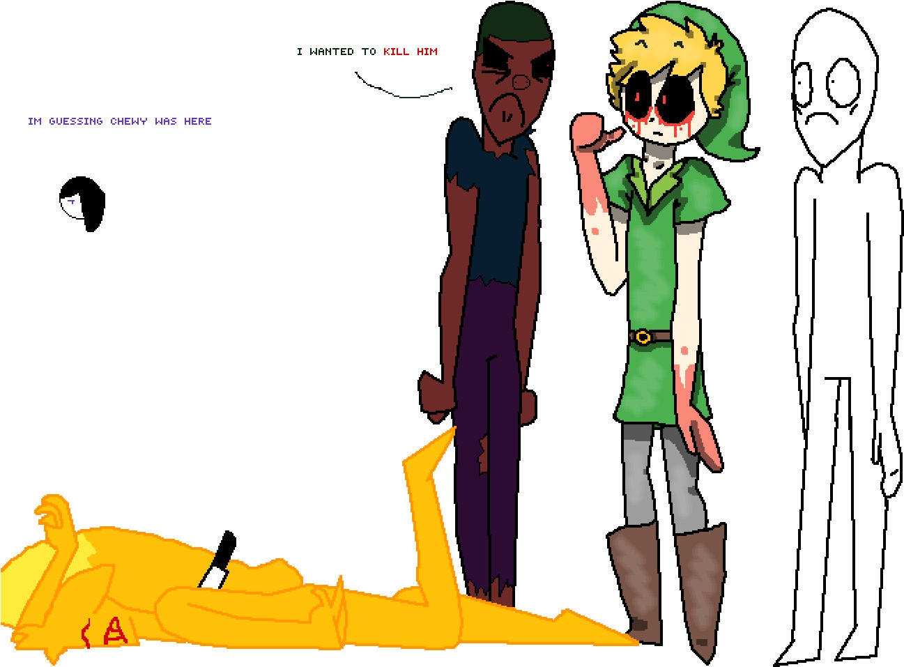 Creepypasta Murder Collab - Drawing Clipart (1400x1000), Png Download