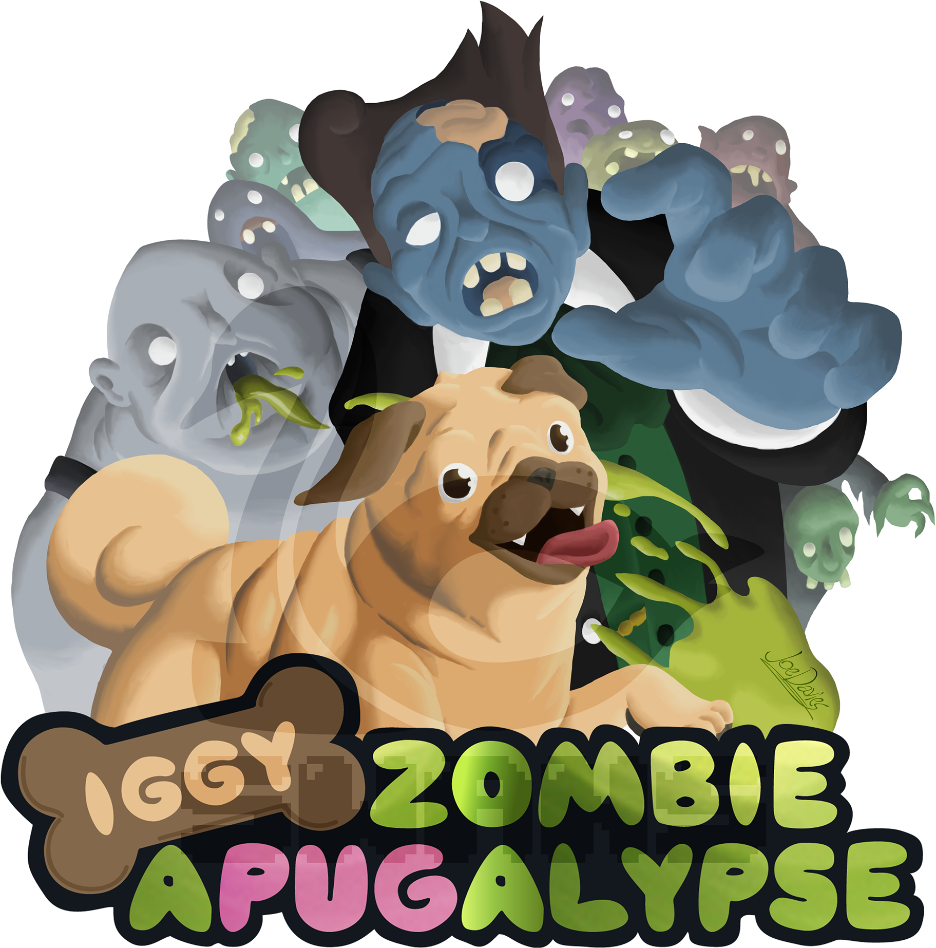 A Mansion Filled With Zombies - Cartoon Clipart (1920x1920), Png Download