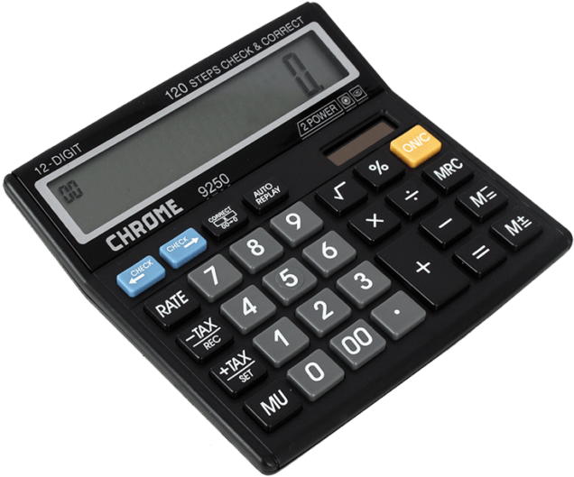 Chrome Calculator Black - Calculator Clipart (832x832), Png Download