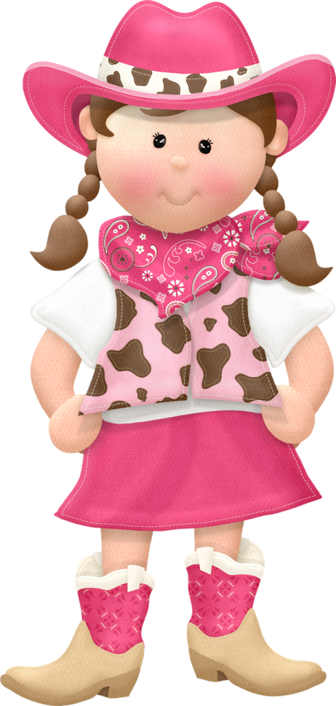 Cowboy E Cowgirl Girl Clipart, Cute Clipart, Western - Cow Girl Clipart Png Transparent Png (488x1024), Png Download