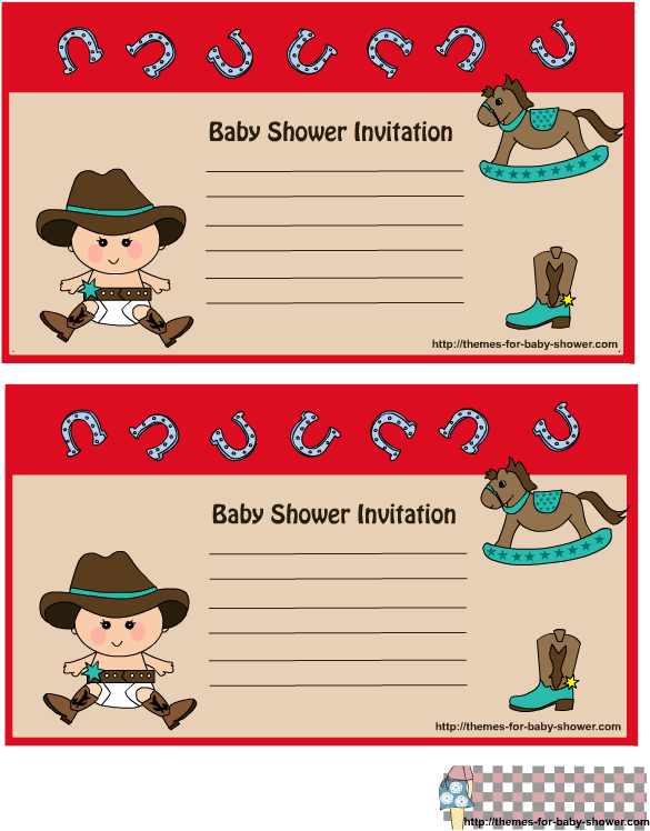 Vector Free Download Free Clipart Western Theme - Baby Shower - Png Download (612x792), Png Download
