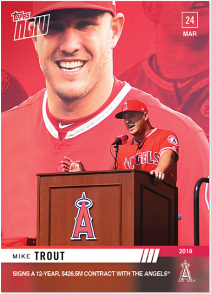 2019 Topps Now 10 Mike Trout Los Angeles Angels [3 - Banner Clipart (640x640), Png Download