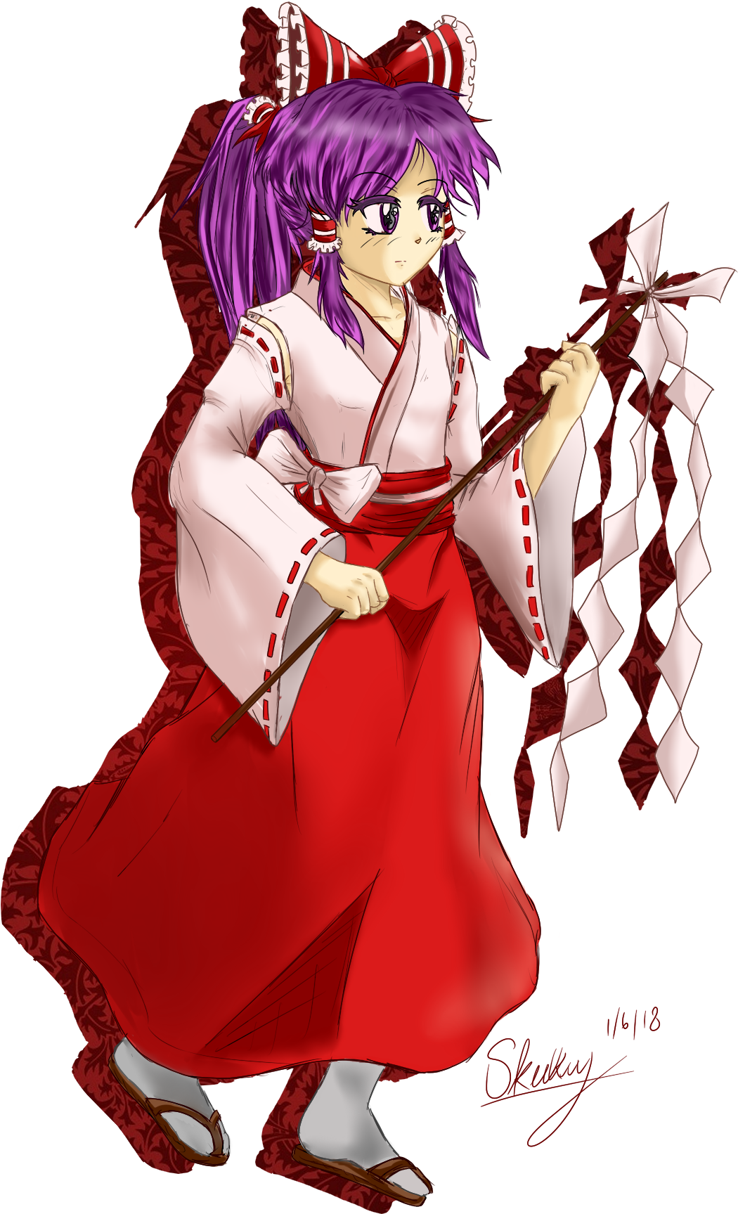 I Drew Pc-98 Reimu - Touhou Pc 98 Reimu Clipart (1600x2200), Png Download