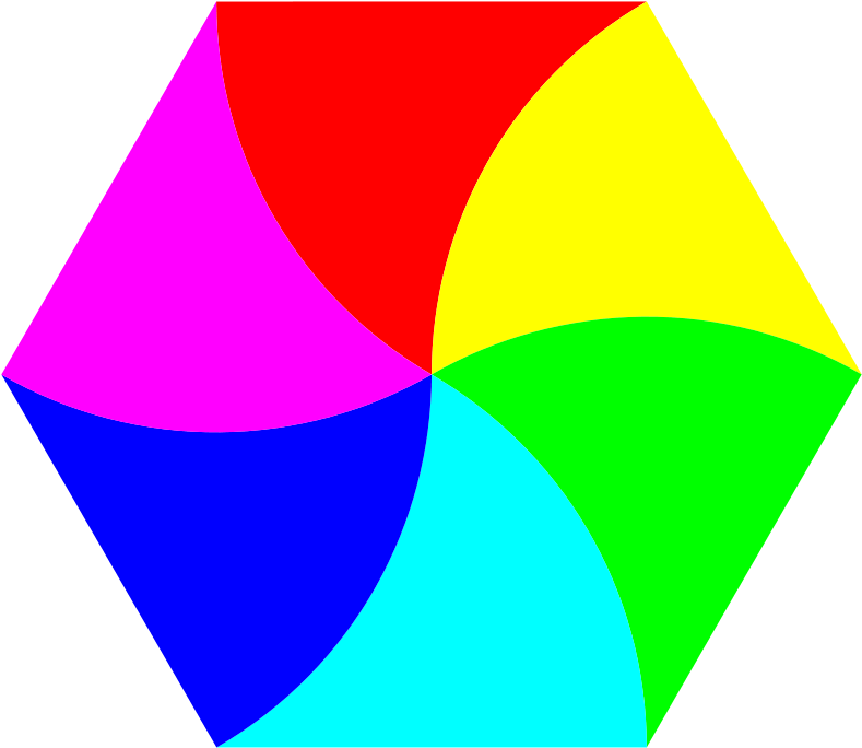 Swirly Hexagon 6 Color Clipart, Vector Clip Art Online, - Hexagon Clipart - Png Download (900x900), Png Download
