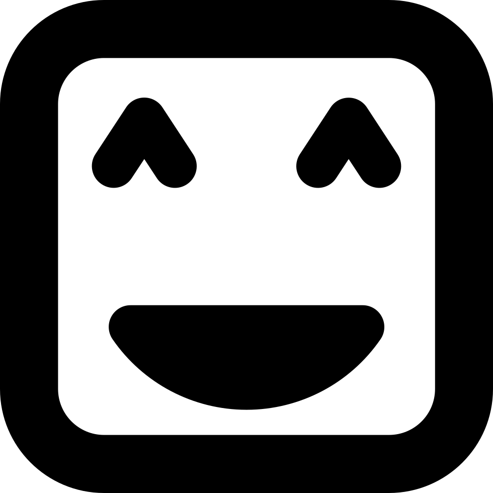 Smile Face Of Square Shape With Closed Happy Eyes Comments - Robot Framework Logo Clipart (980x980), Png Download