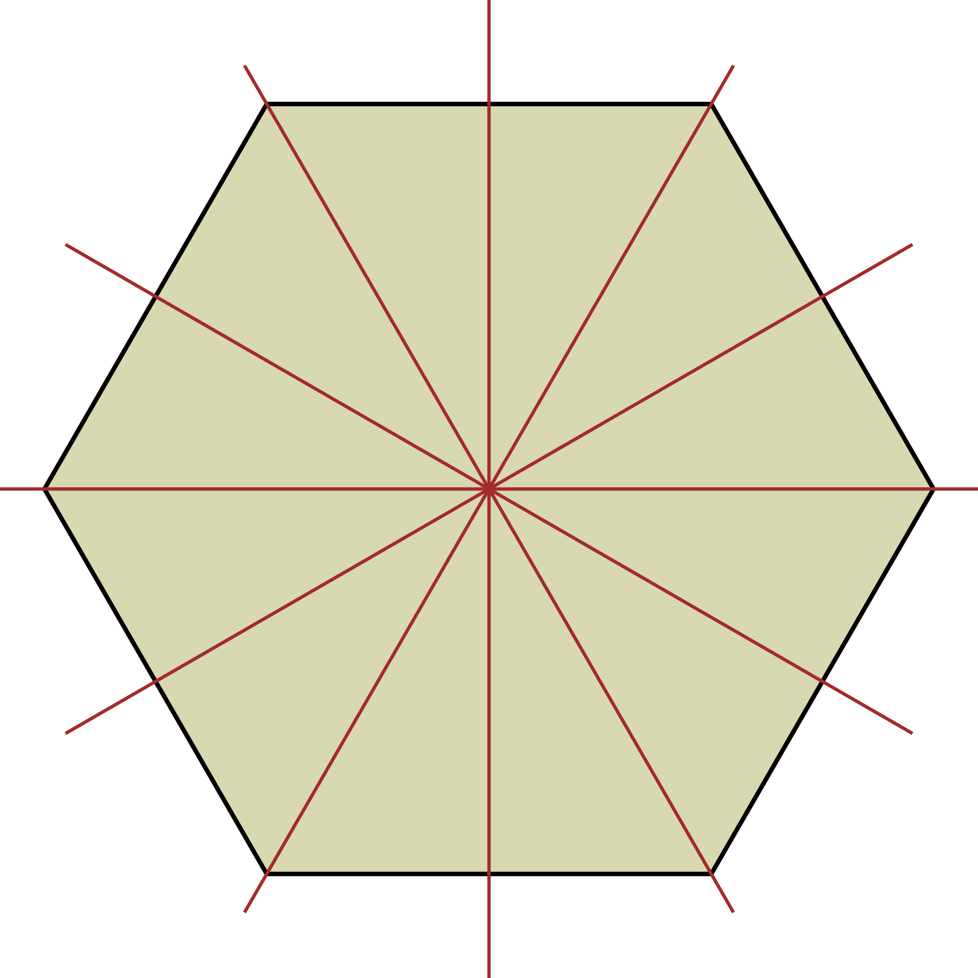 New Svg Image - Lines Of Reflection On A Hexagon Clipart (2000x2000), Png Download