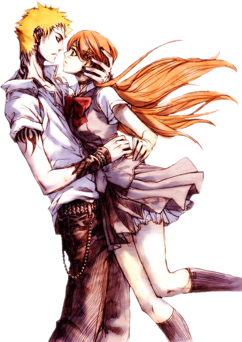And The Fangirls Scream - Bleach Ichigo And Orihime Clipart (850x1186), Png Download