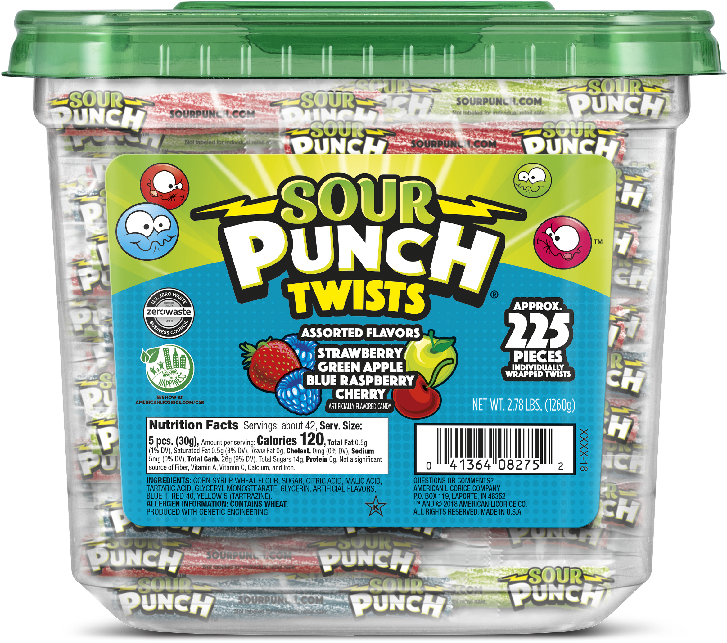 Sour Punch Twists, 3" Individually Wrapped Chewy Candy, Clipart (2941x2648), Png Download