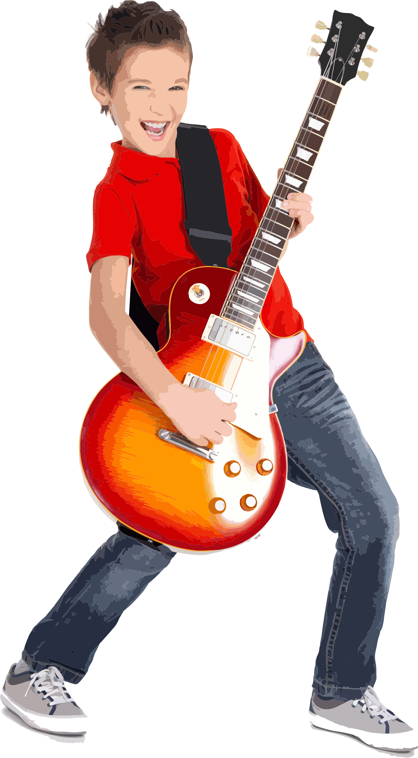 Zumba Dance Classes - Child Guitar Clipart (1390x2517), Png Download