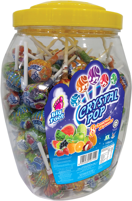 Big Foot Crystal Pop Lollipop - Strawberry Clipart (800x800), Png Download