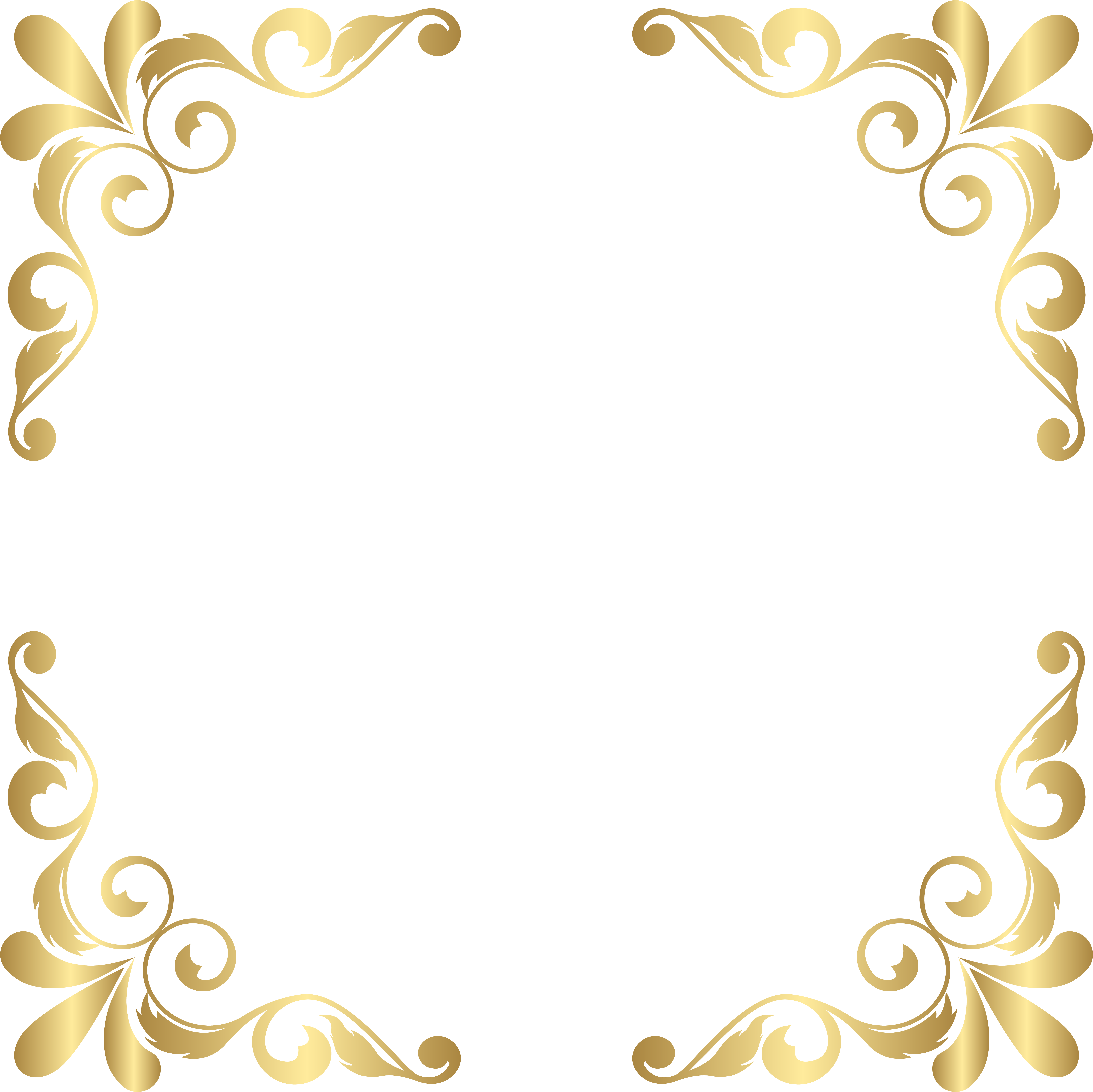 Gold Corners Transparent Clip Art Image - Png Download (8000x7990), Png Download