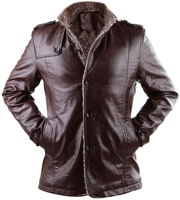 Leather Winter Coat Png Image - Men Winter Leather Jackets Clipart (800x800), Png Download