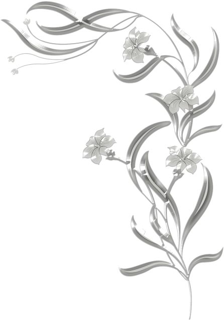 Victorian,art - Black And White Flower Vines Clipart (500x680), Png Download