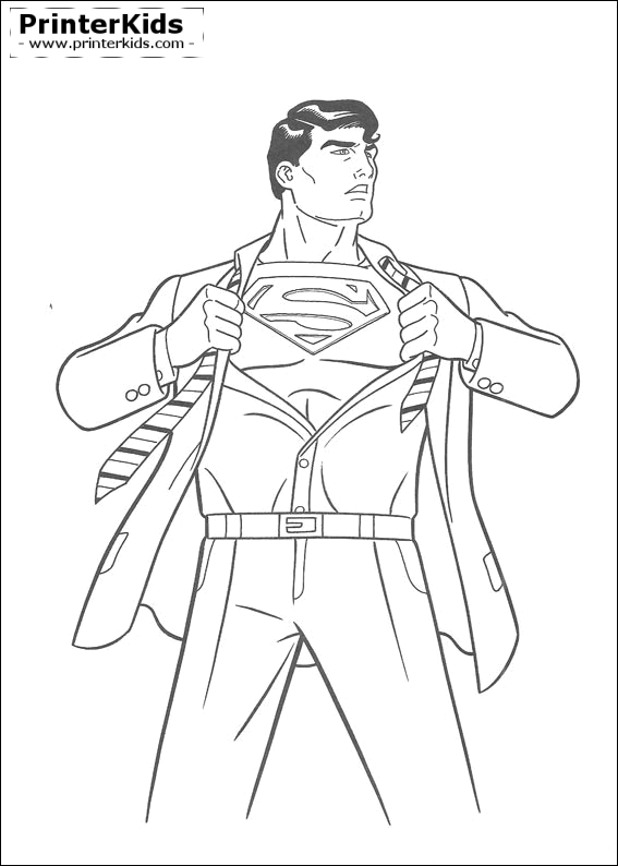 Clark Kent Changing Into Superman - Superman Changing Coloring Pages Clipart (567x794), Png Download