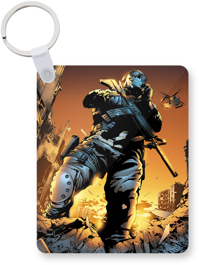 Call Of Duty Modern Warfare Printed Keychain Kc-464 - Comic Modern Warfare 2 Clipart (1250x1250), Png Download