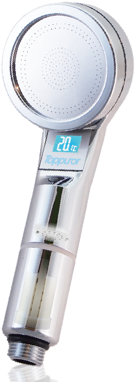 Temperature Display Declorine/vitamin Shower - Makeup Mirror Clipart (591x837), Png Download