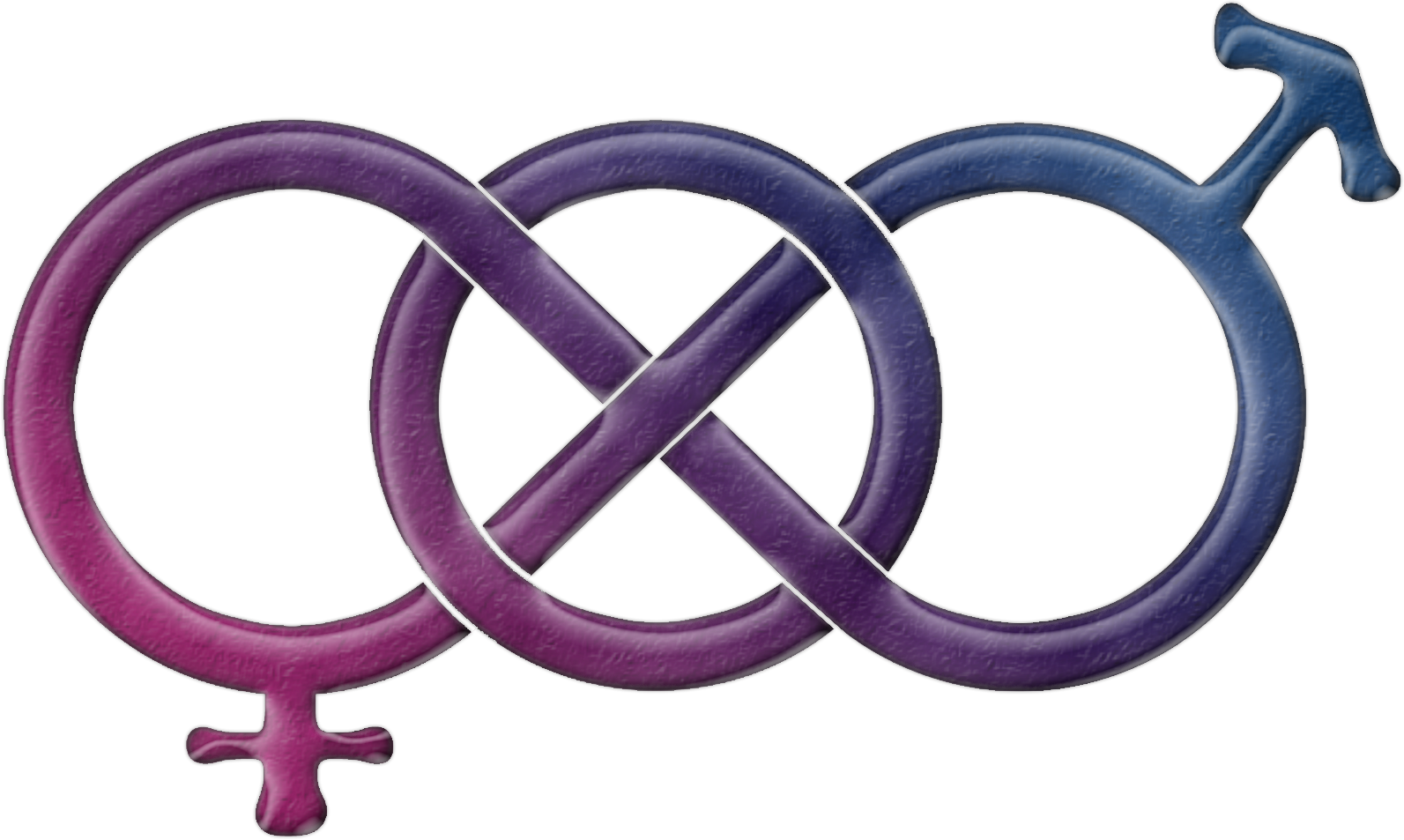 Bisexual Pride Gender Knot In Pride Flag Colors - Male Bisexuality Symbol Clipart (1593x953), Png Download