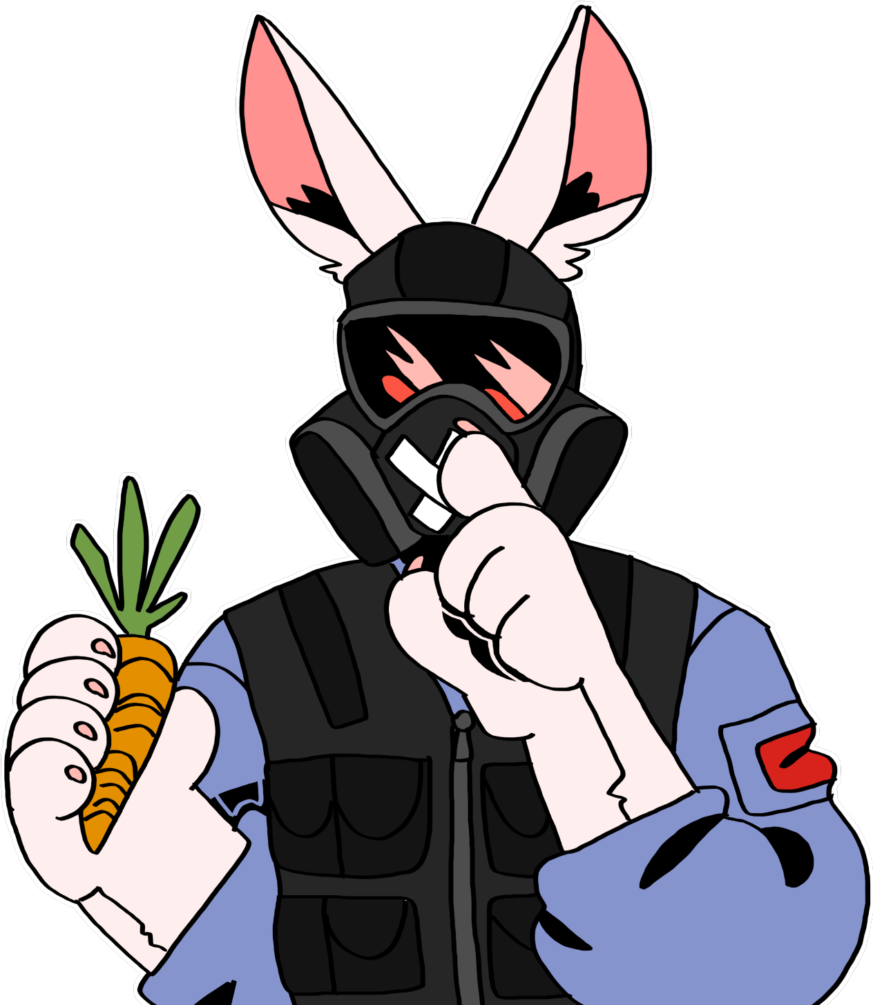 Rainbow Six - Furry - Cartoon Clipart (1280x1512), Png Download