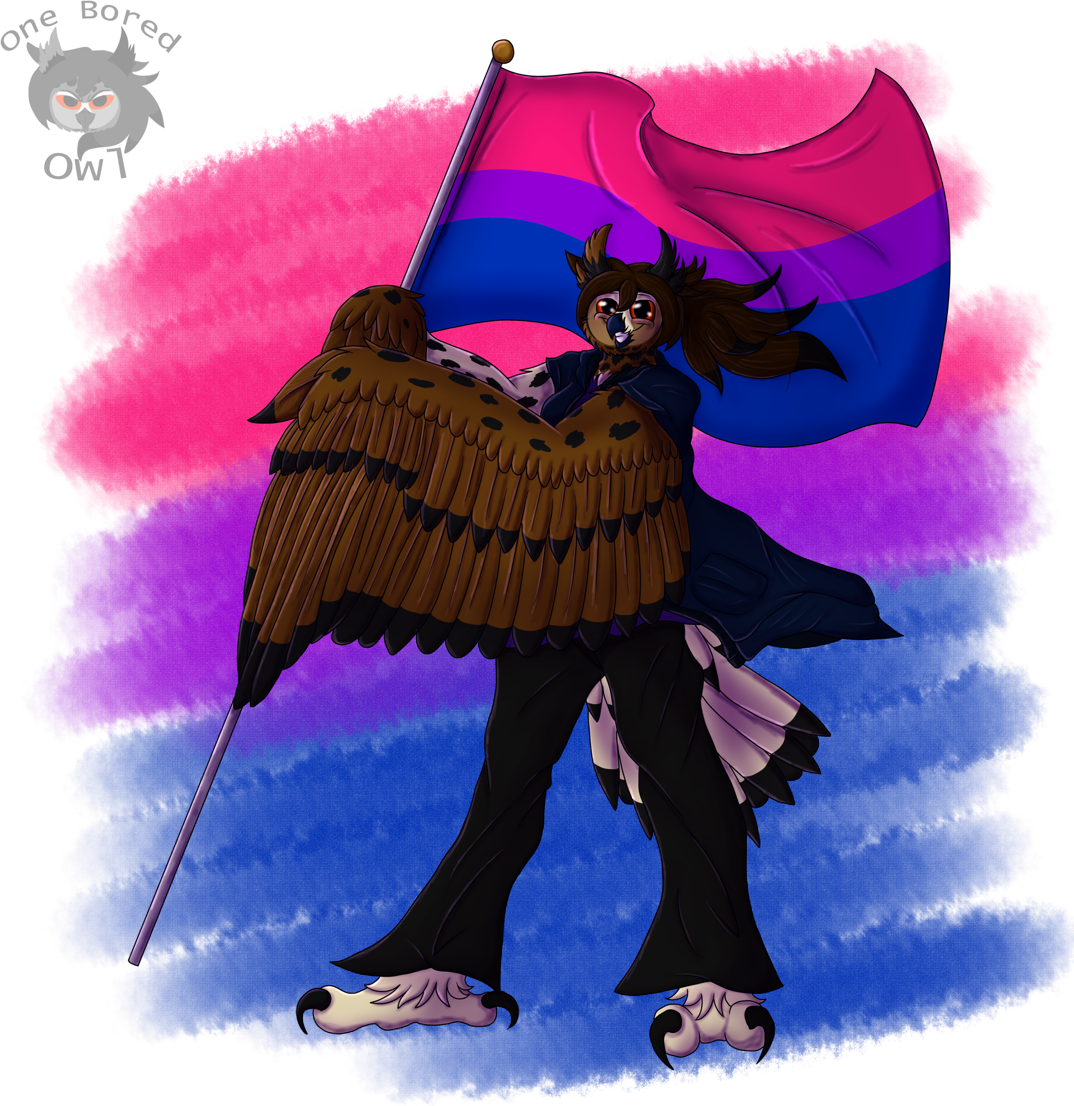 Bisexual Owl Pride Clipart (2251x2269), Png Download