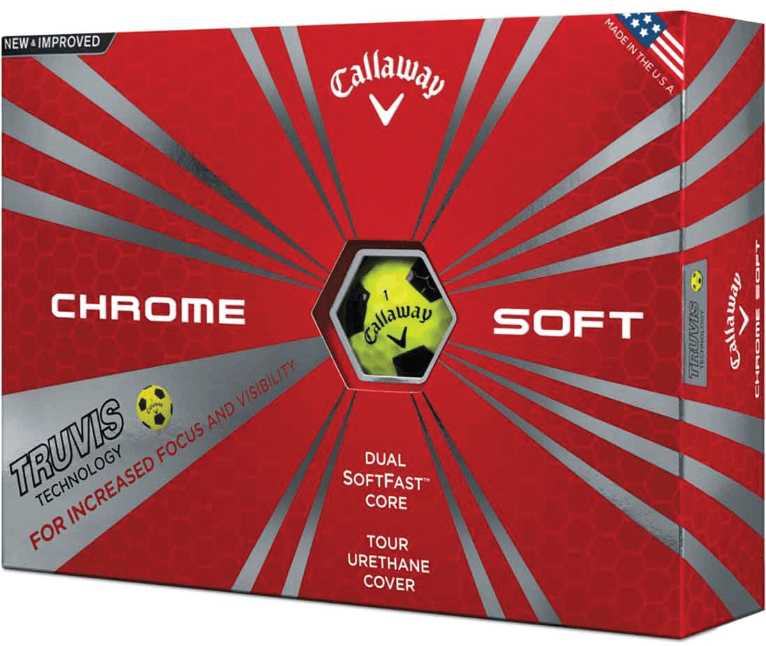 Callaway Golf Balls Callaway Chrome Soft Truvis Yellow Black Clipart