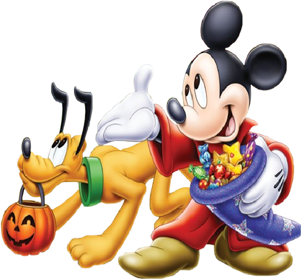 Mickey The Sorcerer Halloween Clipart Images Are On - Mickey Mouse Halloween - Png Download (597x553), Png Download