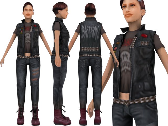 Punker Chick - Samp Biker Skin Clipart (640x480), Png Download