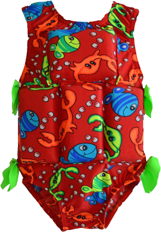 Girl's Flotation Swimsuit - One-piece Garment Clipart (643x798), Png Download