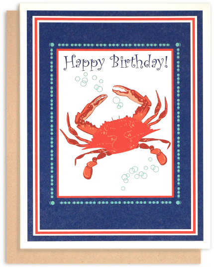 Crab Birthday Card - Birthday Clipart (570x549), Png Download