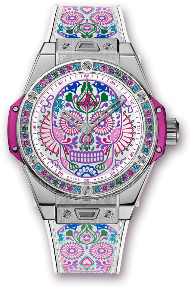 Big Bang One Click Calavera Catrina Steel - Hublot Big Bang One Click Calavera Catrina Clipart (1000x1000), Png Download