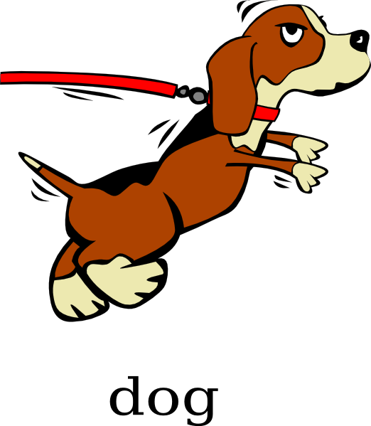 Dog On Leash Cartoon Clipart (522x599), Png Download