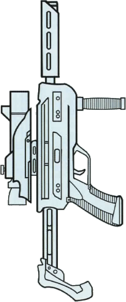 Sorosuub Ok-98 Blaster Carbine - Technical Drawing Clipart (412x988), Png Download