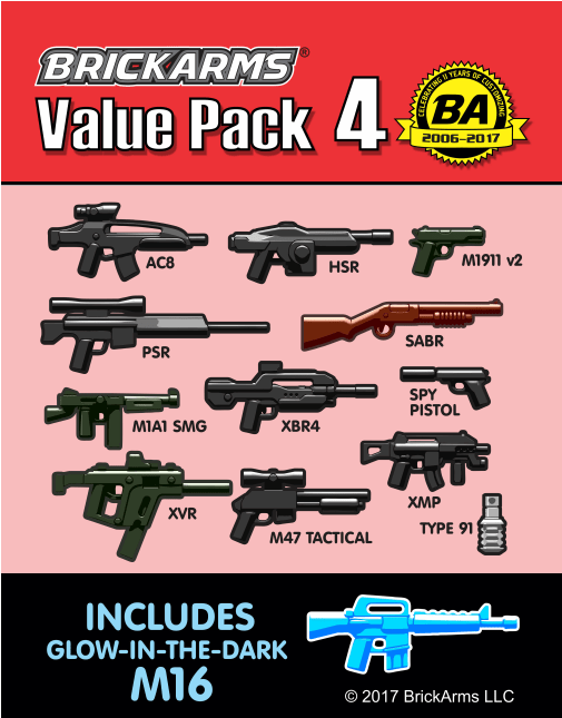 Brickarms Value Pack 4 Clipart (700x644), Png Download