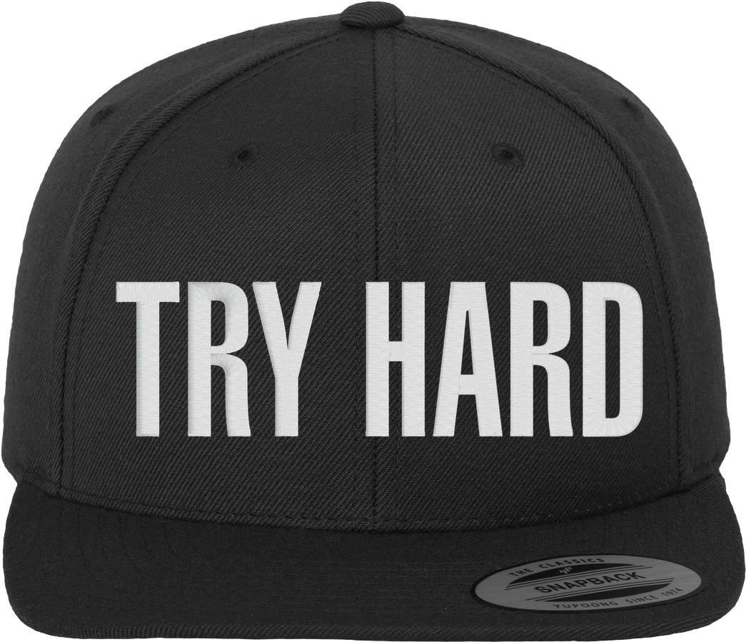 Try Hard Cap Cap Cap Black Clipart (1044x1044), Png Download