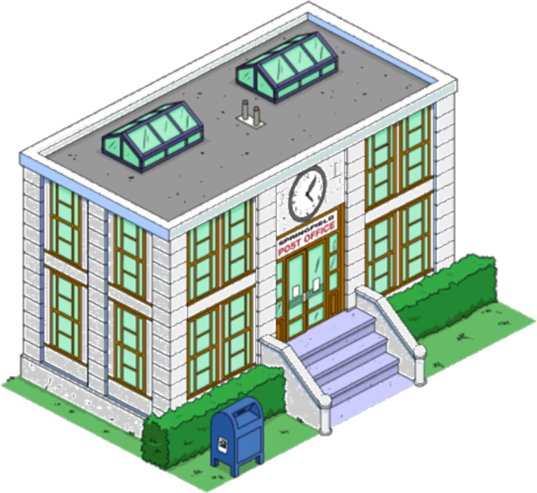 Springfield Post Office Tapped Out - Springfield Simpsons Post Office Clipart (779x715), Png Download