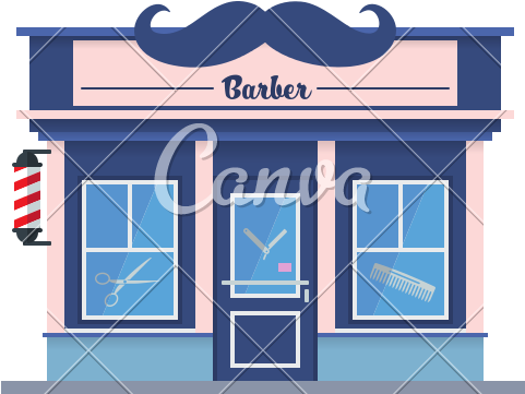 Old Barber Shop Vector Clipart (800x800), Png Download