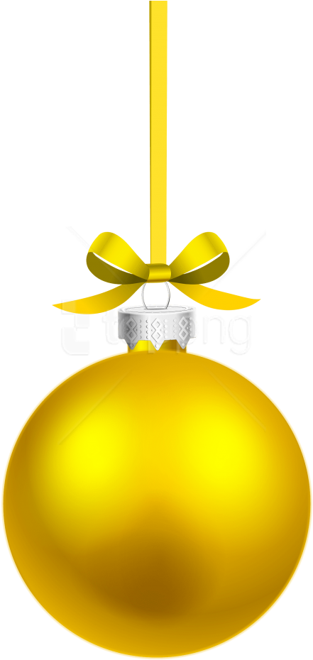 Free Png Yellow Hanging Christmas Ball Png Images Transparent - Hanging Gold Christmas Balls Clipart (480x945), Png Download
