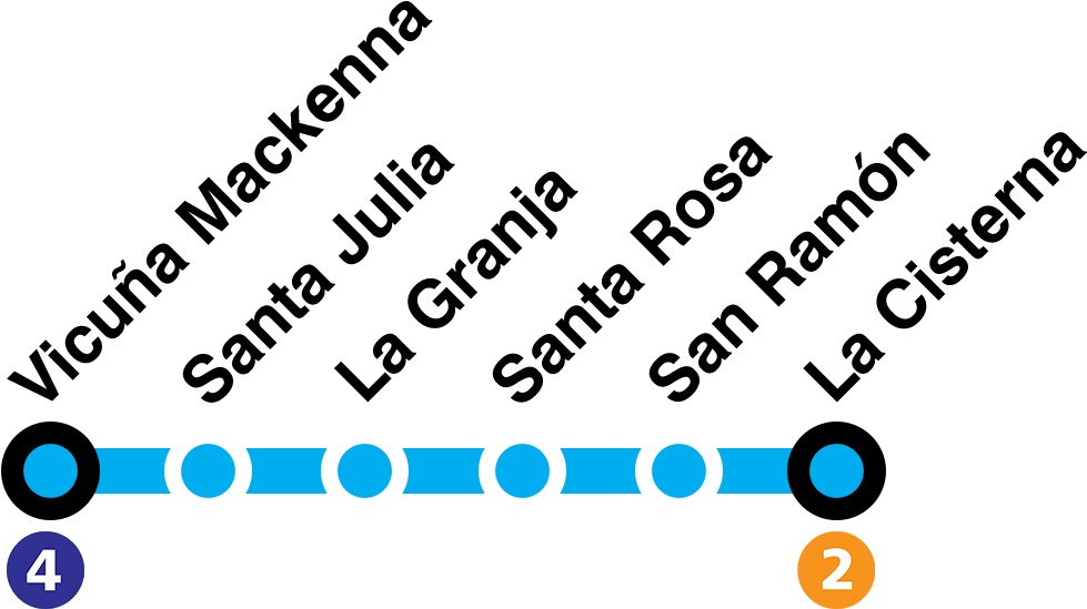 Mapa Línea 4a Metro De Santiago - Circle Clipart (1007x608), Png Download