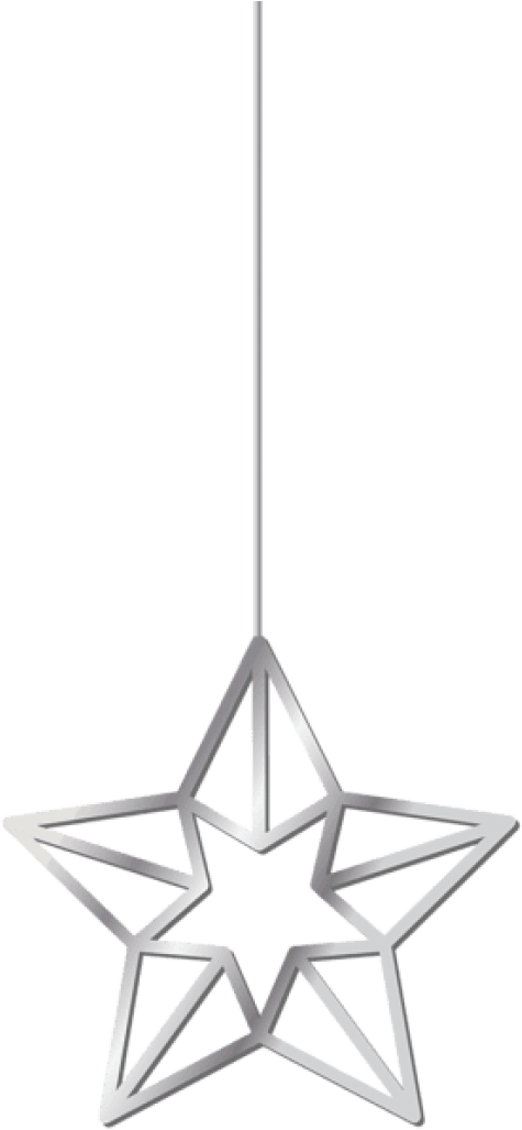 Free Png Download Hanging Star Silver Clipart Png Photo - Hanging Star Decoration Png Transparent Png (475x1027), Png Download