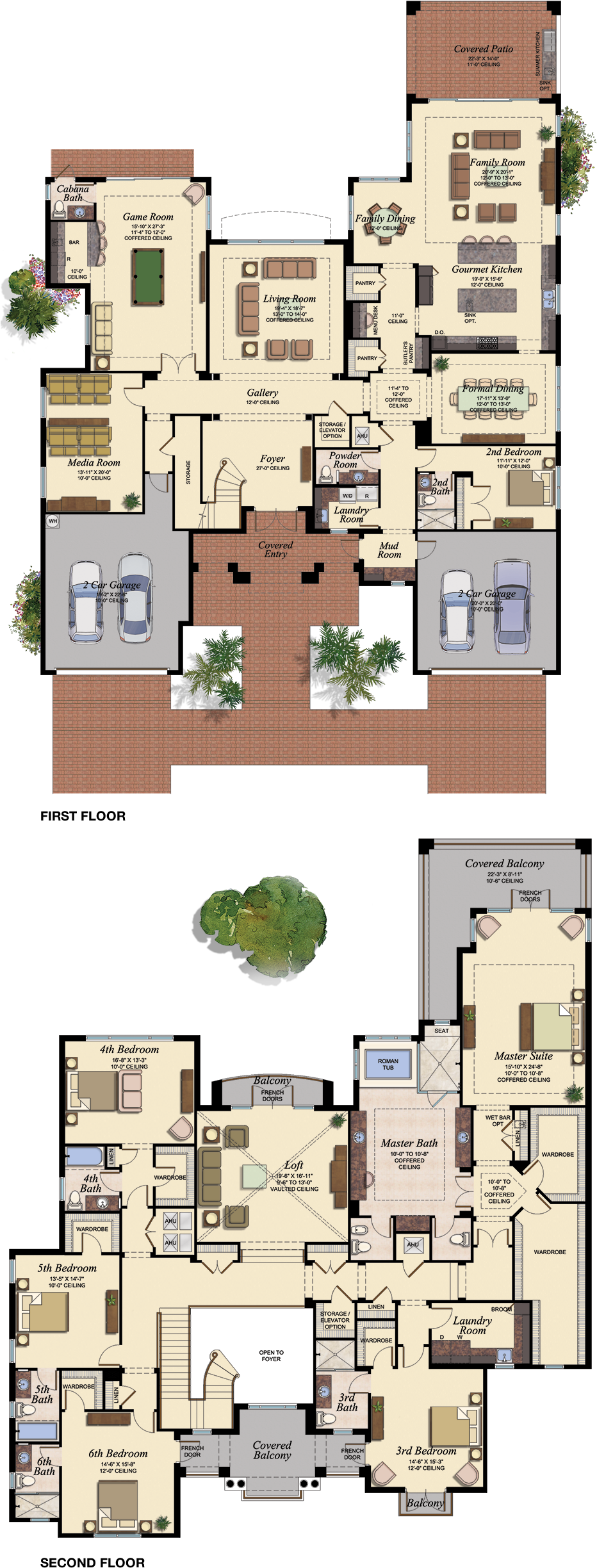 2 Storey Floor Plan - 2 Storey Floor Plan For 6 Bedroom House Clipart (935x2479), Png Download
