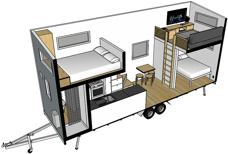 Archer Tiny House Layout - House Clipart (927x579), Png Download